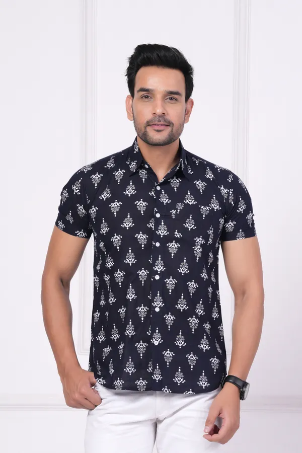 Black_Cotton_Rayon_Printed_Regular_Shirt_For_Men