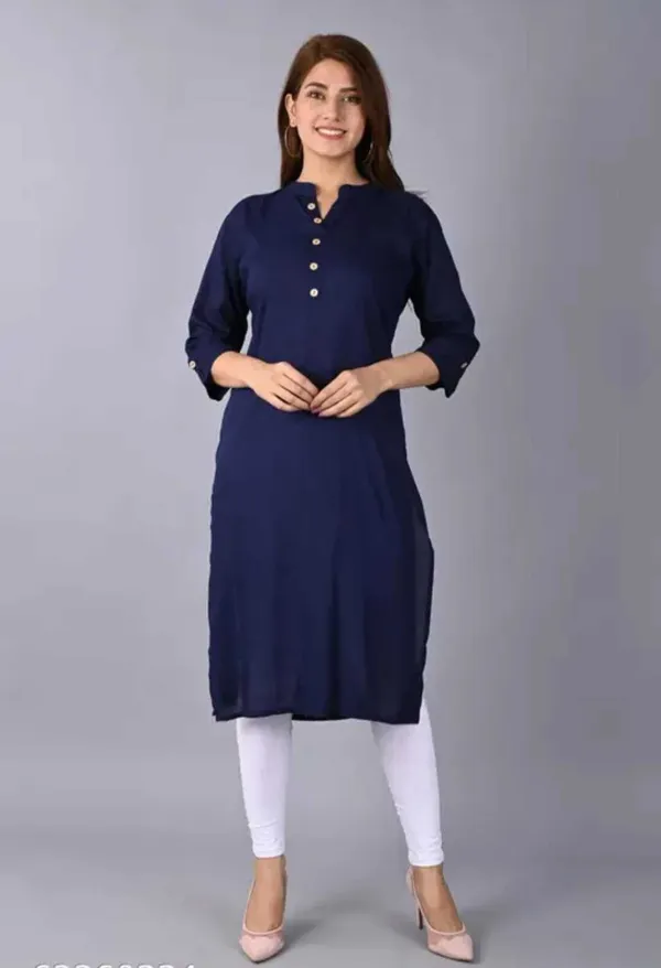 Blue_Viscose_Rayon_Solid_Regular_Kurta_For_Women