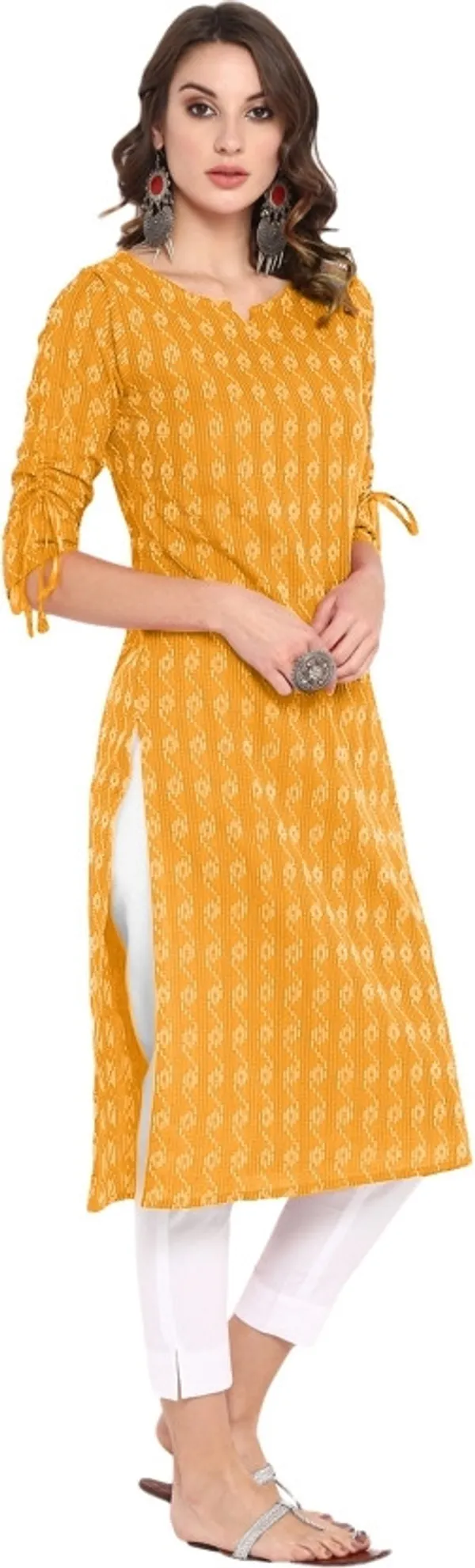 Yellow_&_Beige_Viscose_Rayon_Printed_Regular_Kurta_For_Women
