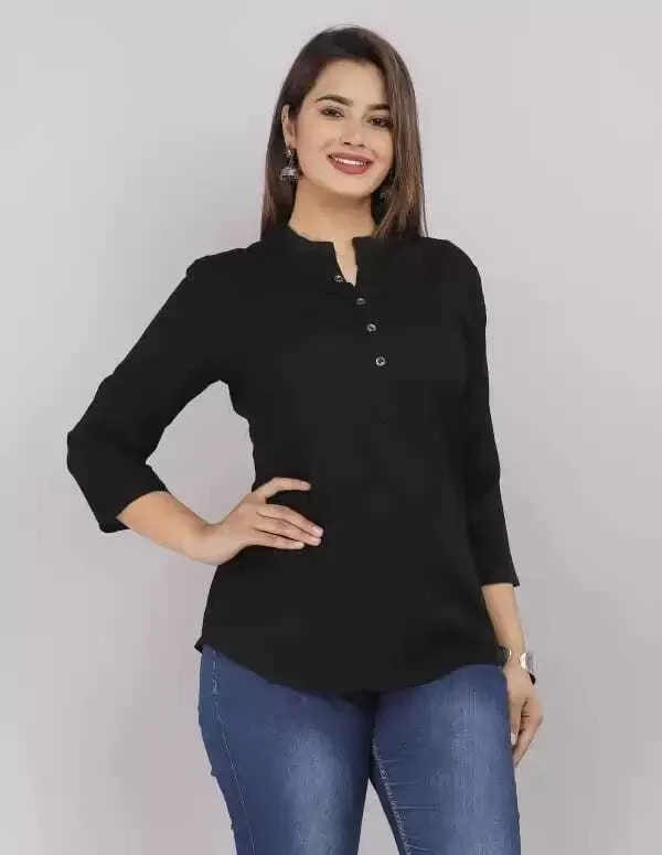 Black_Viscose_Rayon_Solid_Regular_Top_For_Women