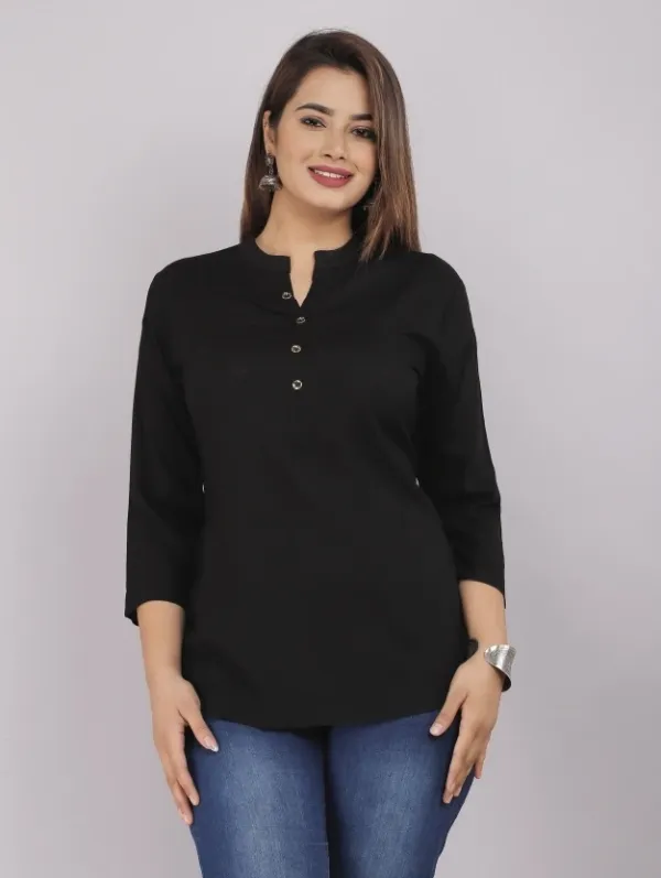 Black_Viscose_Rayon_Solid_Regular_Top_For_Women
