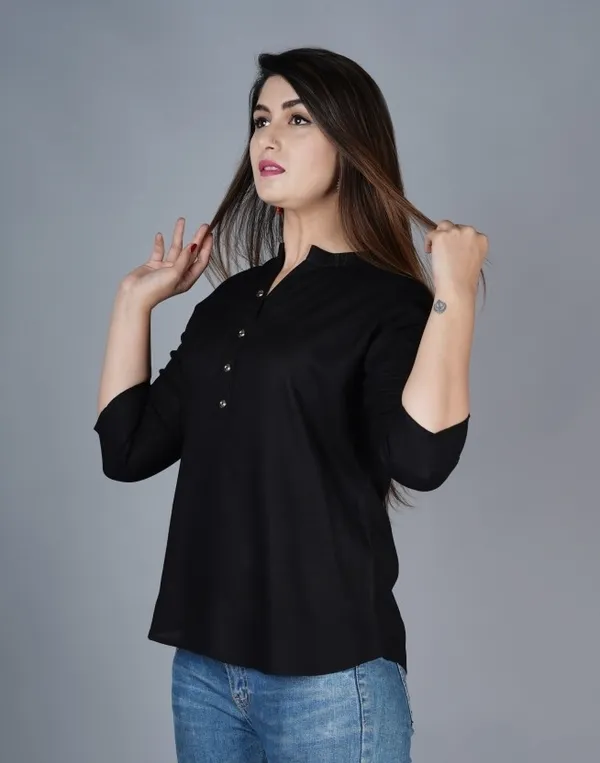 Black_Viscose_Rayon_Solid_Regular_Top_For_Women