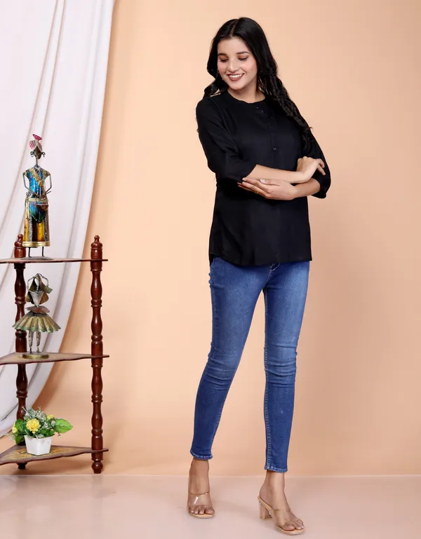 Black_Viscose_Rayon_Solid_Regular_Top_For_Women