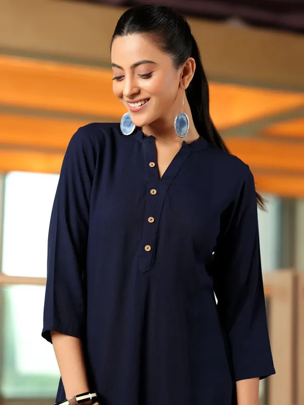 Blue_Cotton_Rayon_Self_Design_Regular_Top_For_Women