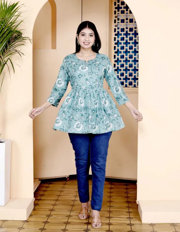 Multicolor_Pure_Cotton_Printed_Regular_Top_For_Women