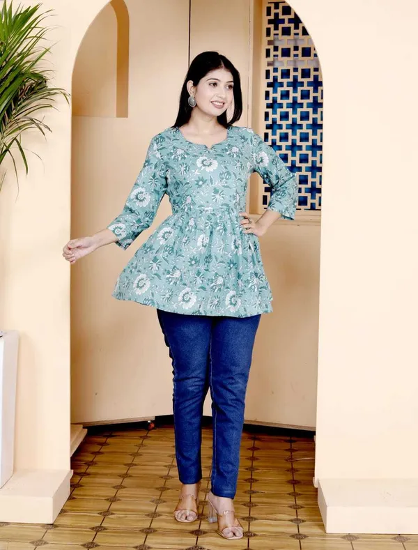 Multicolor_Pure_Cotton_Printed_Regular_Top_For_Women