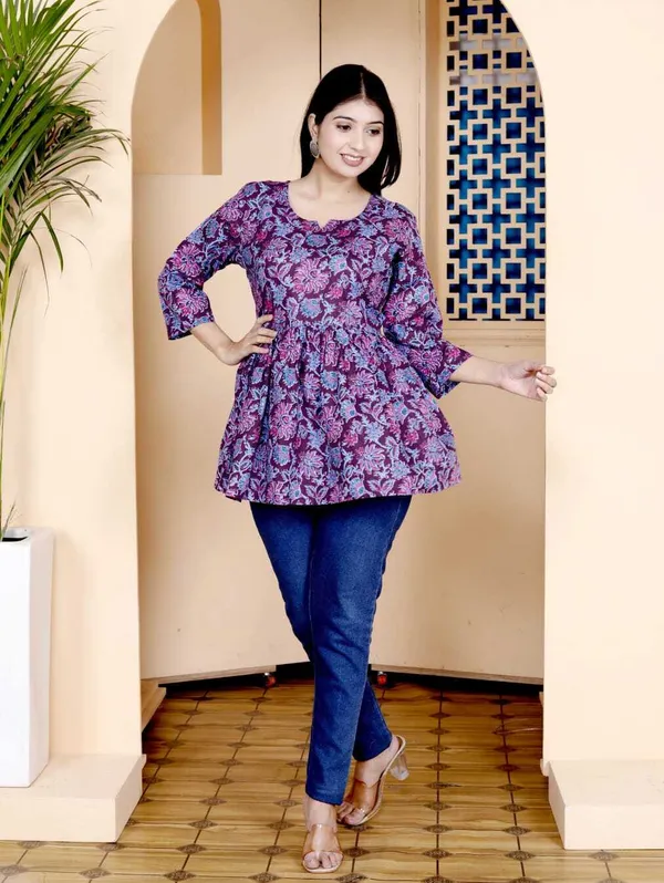 Multicolor_Pure_Cotton_Printed_Regular_Top_For_Women