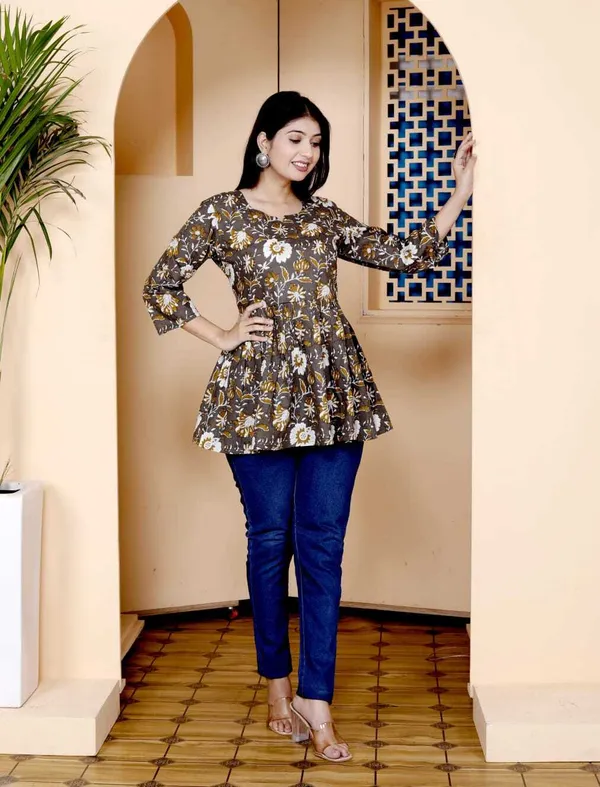 Multicolor_Pure_Cotton_Printed_Regular_Top_For_Women