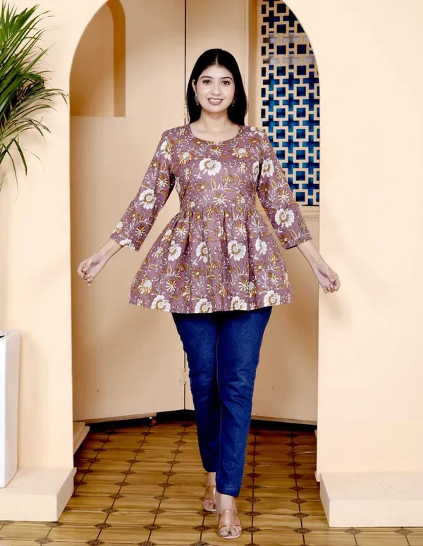 Multicolor_Pure_Cotton_Printed_Regular_Top_For_Women