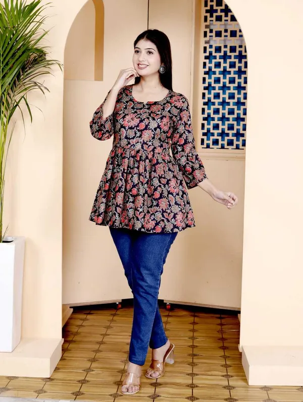 Multicolor_Pure_Cotton_Printed_Regular_Top_For_Women