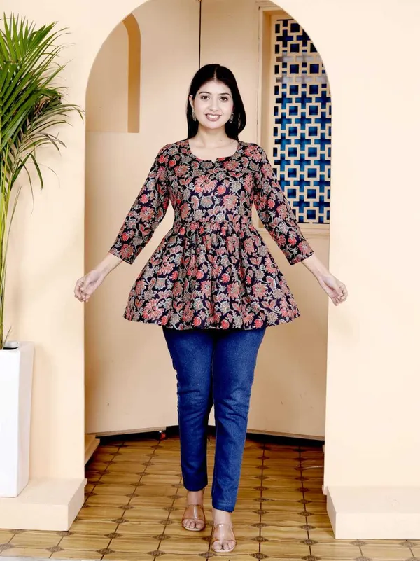 Multicolor_Pure_Cotton_Printed_Regular_Top_For_Women