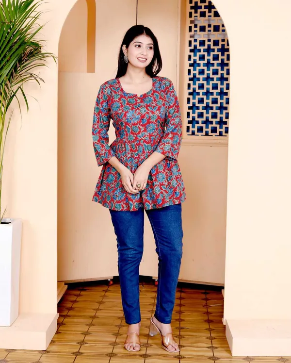 Multicolor_Pure_Cotton_Printed_Regular_Top_For_Women