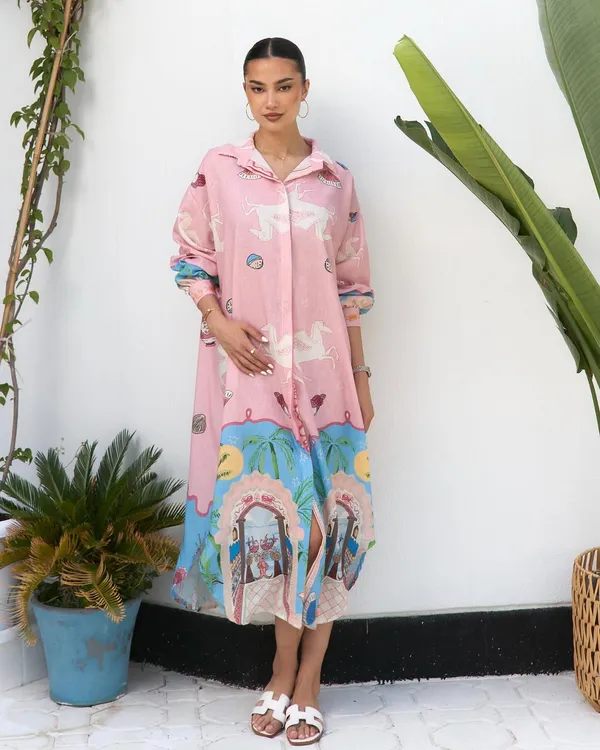 Baby_Pink_Artistic_Printed_Shirt_Dress_with_Long_Sleeves
