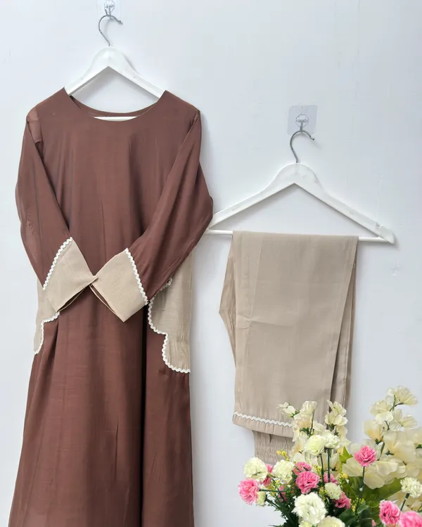 Brown_Beige_Contrast_Pocket_Kurti_Pant_Set