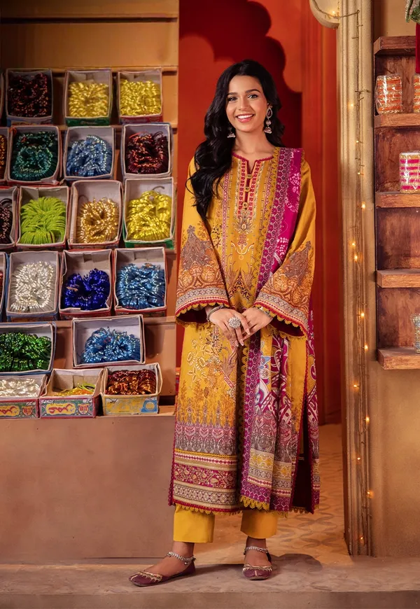 Mustard_Yellow_Ethnic_Lawn_Suit_With_Printed_Dupatta_For_Women