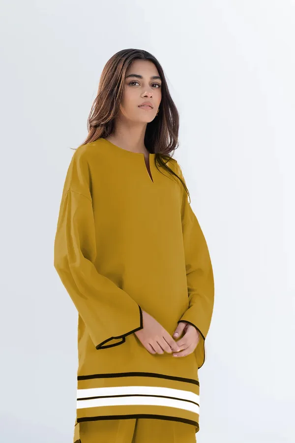 Chic_Mustard_Rayon_Co-ord_Set_with_Contrast_Hem_Detail