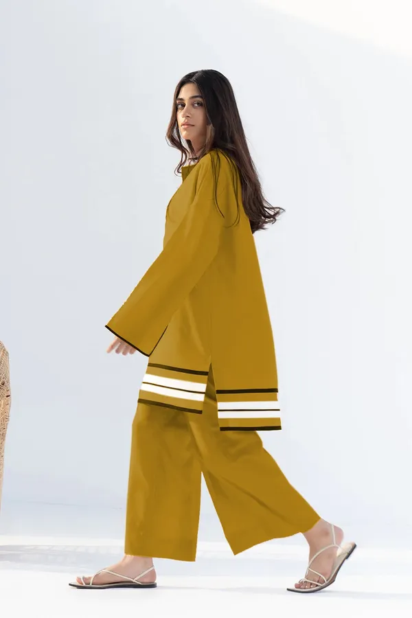 Chic_Mustard_Rayon_Co-ord_Set_with_Contrast_Hem_Detail