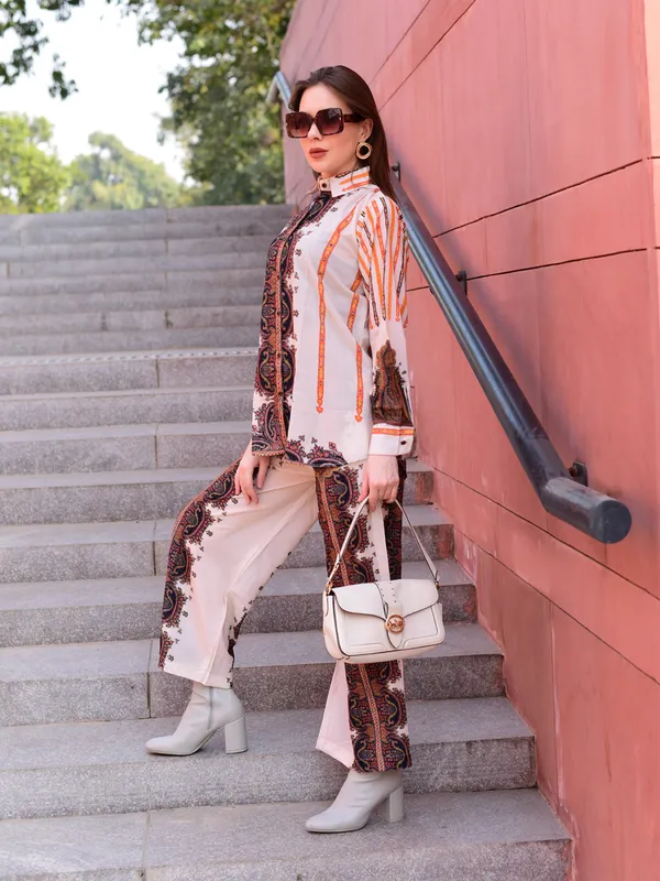 Elegant_Paisley_Printed_Co-Ord_Set_with_Mandarin_Collar_–_Cream_&_Rust
