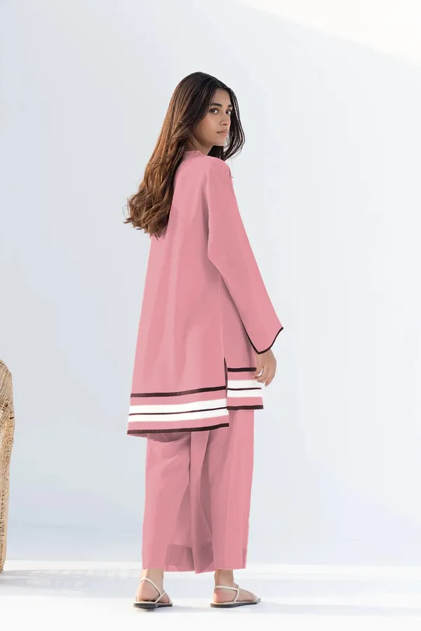 Elegant_Peach_Rayon_Co-ord_Set_with_Contrast_Stripe_Hem