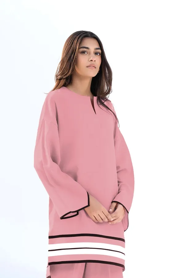 Elegant_Peach_Rayon_Co-ord_Set_with_Contrast_Stripe_Hem