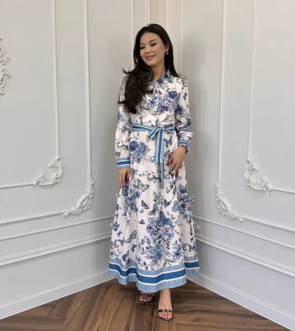 Elegant_White_&_Blue_Printed_Maxi_Dress_with_Waist_Tie