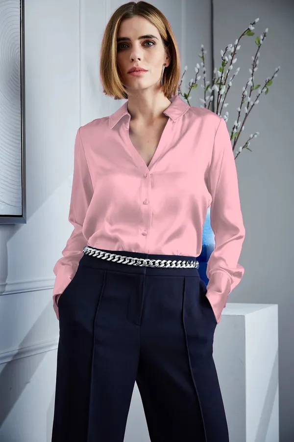 Fandaro_Women’s_Peach_Satin_Shirt_–_Elegant_Glossy_Button-Down_Long_Sleeve_Top