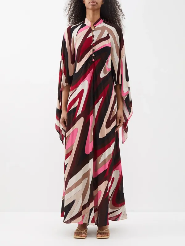 Luxury_Resort_Wear_Maxi_Caftan_–_Bold_Pink_&_Burgundy_Print_Dress