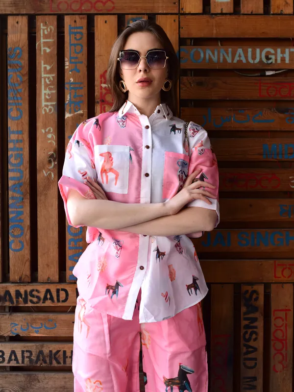 Playful_Motif_Print_Pink_Co-Ord_Set_with_Short_Sleeve_Shirt