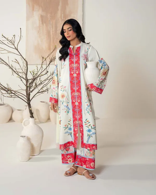 Cream_Smooth_Bsy_Lawn_Floral_Kurta_Set_With_Accents_Matching_Pants_For_Women