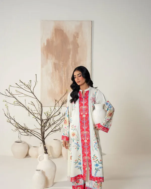 Cream_Smooth_Bsy_Lawn_Floral_Kurta_Set_With_Accents_Matching_Pants_For_Women