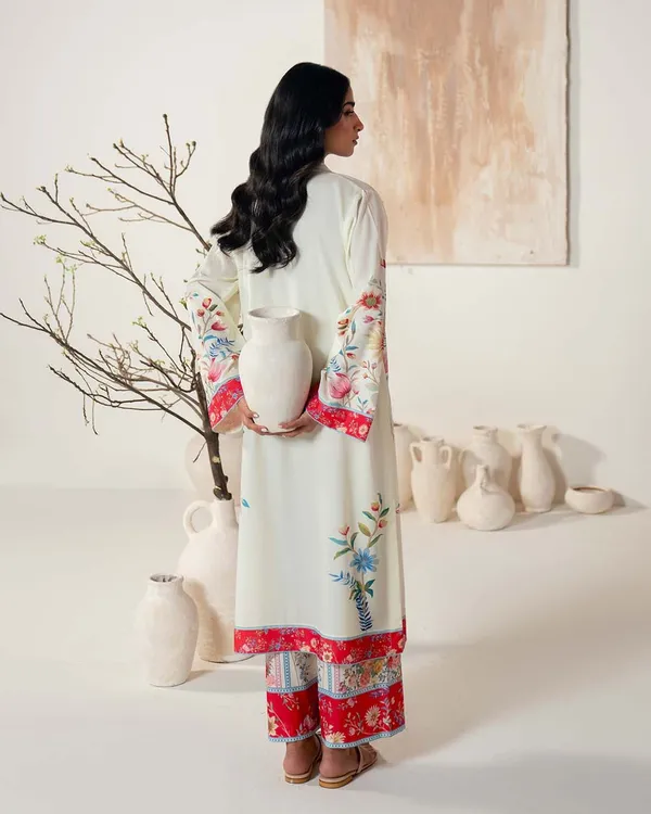 Cream_Smooth_Bsy_Lawn_Floral_Kurta_Set_With_Accents_Matching_Pants_For_Women