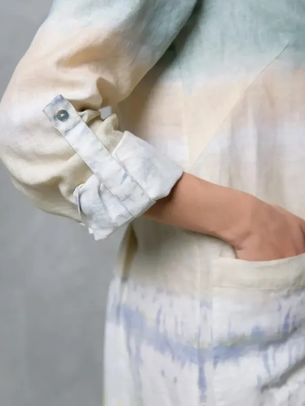Tie-Dye_Linen_Printed_Long_Shirt_Dress_For_Women