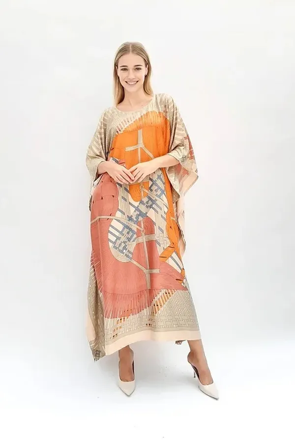 Women’s_Beige_&_Orange_Abstract_Print_Kaftan_Maxi_Dress_–_Elegant_Flowing_Fit