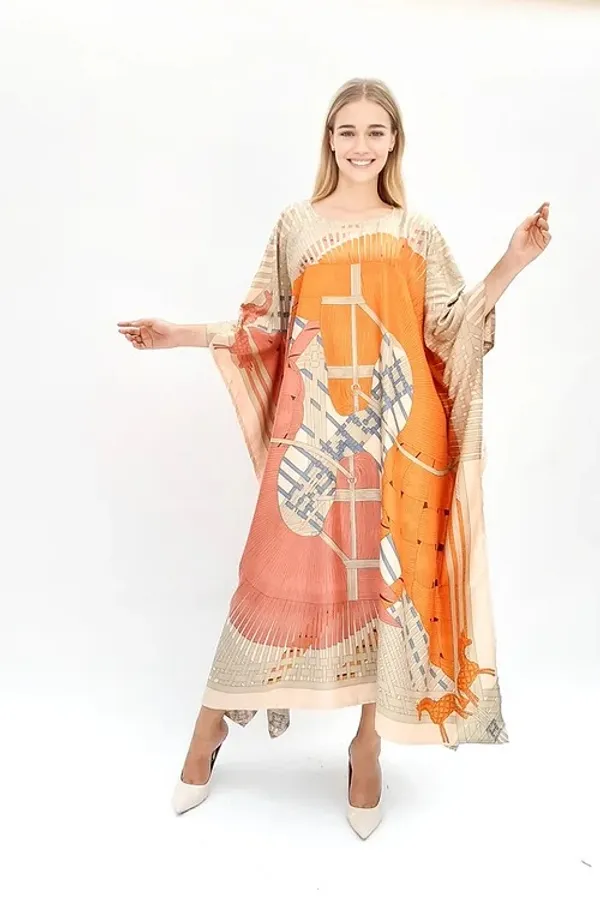 Women’s_Beige_&_Orange_Abstract_Print_Kaftan_Maxi_Dress_–_Elegant_Flowing_Fit
