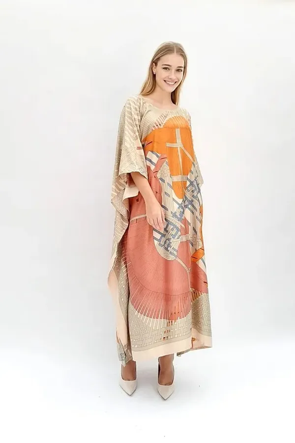 Women’s_Beige_&_Orange_Abstract_Print_Kaftan_Maxi_Dress_–_Elegant_Flowing_Fit