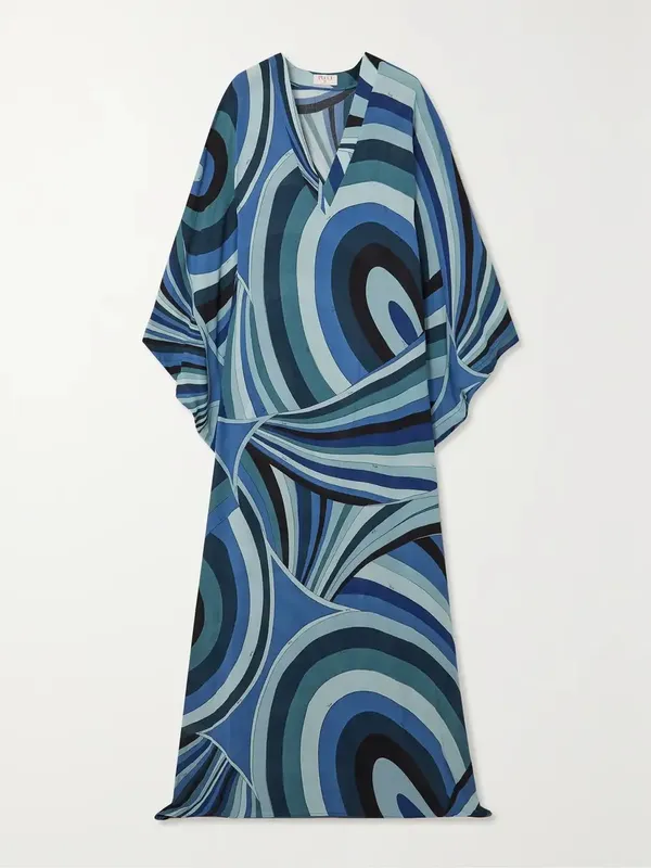 Women’s_Blue_Abstract_Print_Kaftan_Maxi_Dress_–_V-Neck_Elegant_Flowing_Fit