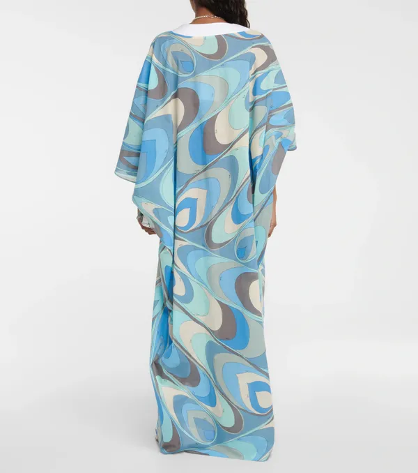 Women’s_Blue_Abstract_Print_Kaftan_Maxi_Dress_–_V-Neck_Flowing_Fit