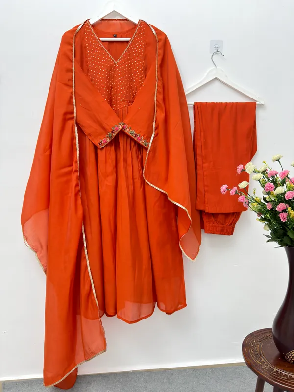 Women's_Orange_Mul_Chanderi_Handwork_Kurta_Set_with_Dupatta