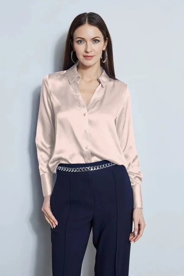 Women’s_Pale_Blush_Satin_Shirt_–_Elegant_Glossy_Button-Down_Long_Sleeve_Top