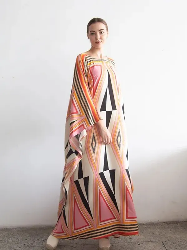 Women’s_Peach_&_Orange_Geometric_Print_Kaftan_Maxi_Dress_–_Relaxed_Flowing_Fit