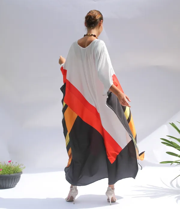 Women’s_White_Red_&_Black_Color_Block_Kaftan_Maxi_Dress_–_Elegant_Loose_Fit