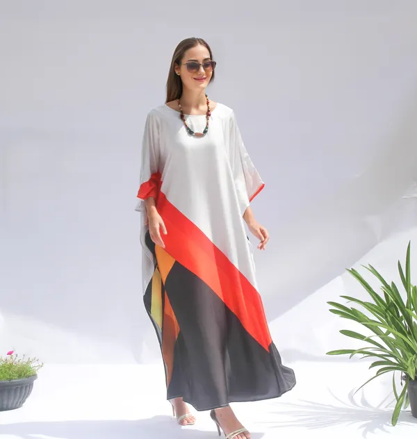 Women’s_White_Red_&_Black_Color_Block_Kaftan_Maxi_Dress_–_Elegant_Loose_Fit