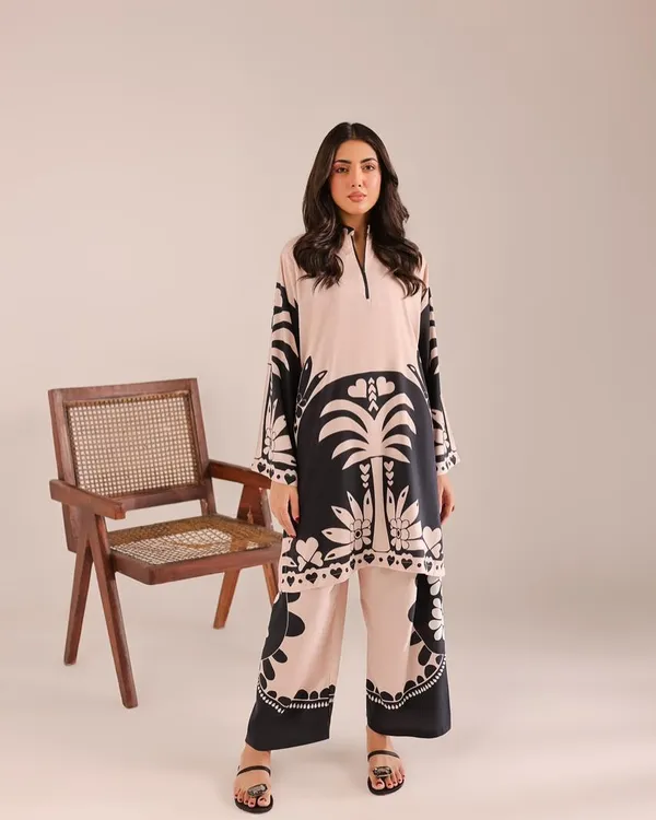 Nude_Smooth_Bsy_Abstract_Palm_Printed_Co-Ord_Set_For_Women