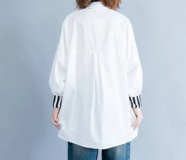 White_Cotton_Oversized_Striped_Shirt_For_Women