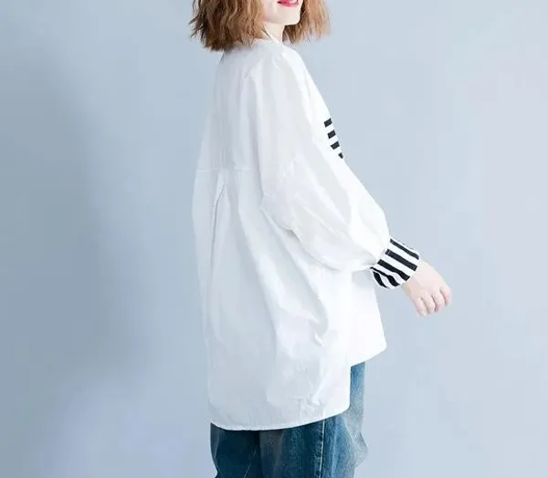 White_Cotton_Oversized_Striped_Shirt_For_Women