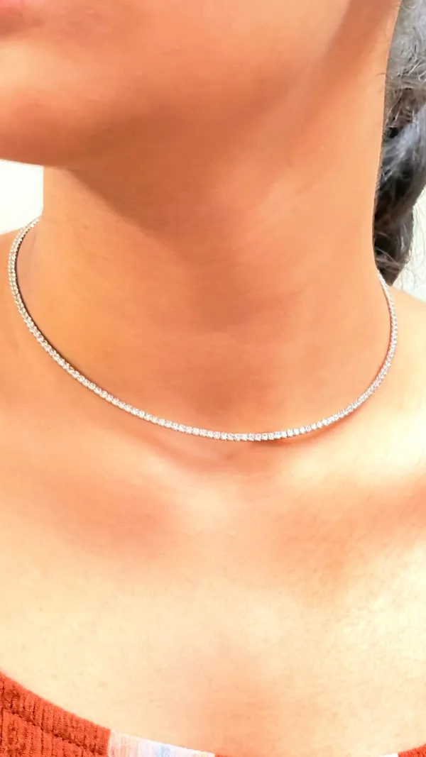 Silver_Cubic_Zirconia_Single_Line_Necklace_Set