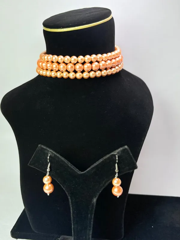 Peach_Shell_Pearl_With_High_End_Quality_Choker_Set