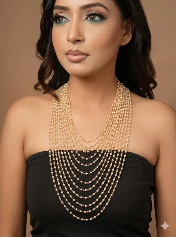 Golden_Layered_Pearl_necklace