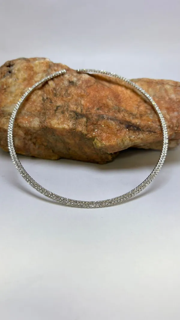 Silver_Cubic_Zirconia_Double_Line_Necklace_Set
