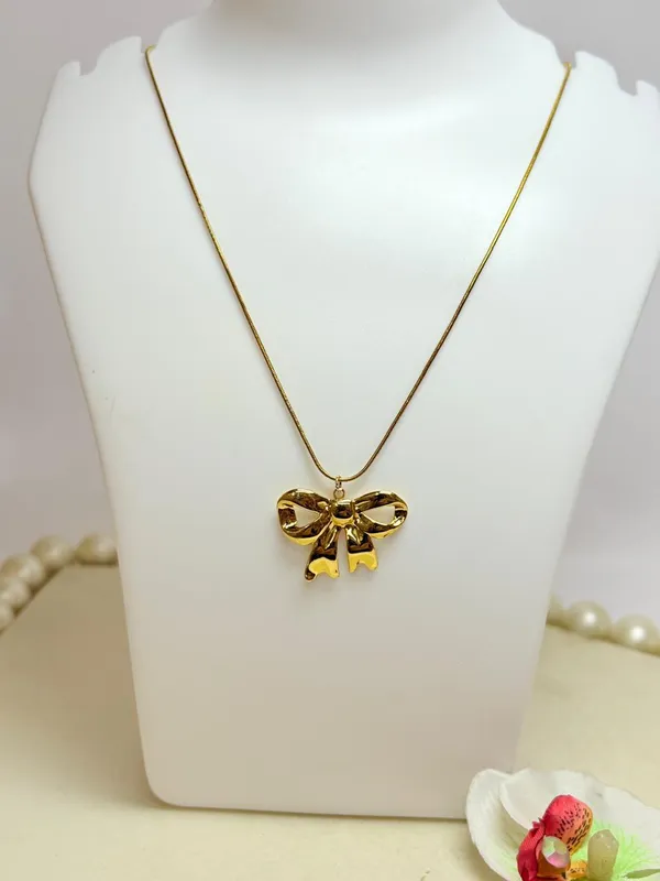 Gold_Plated_Western_Wear_Bow_Necklace_Set